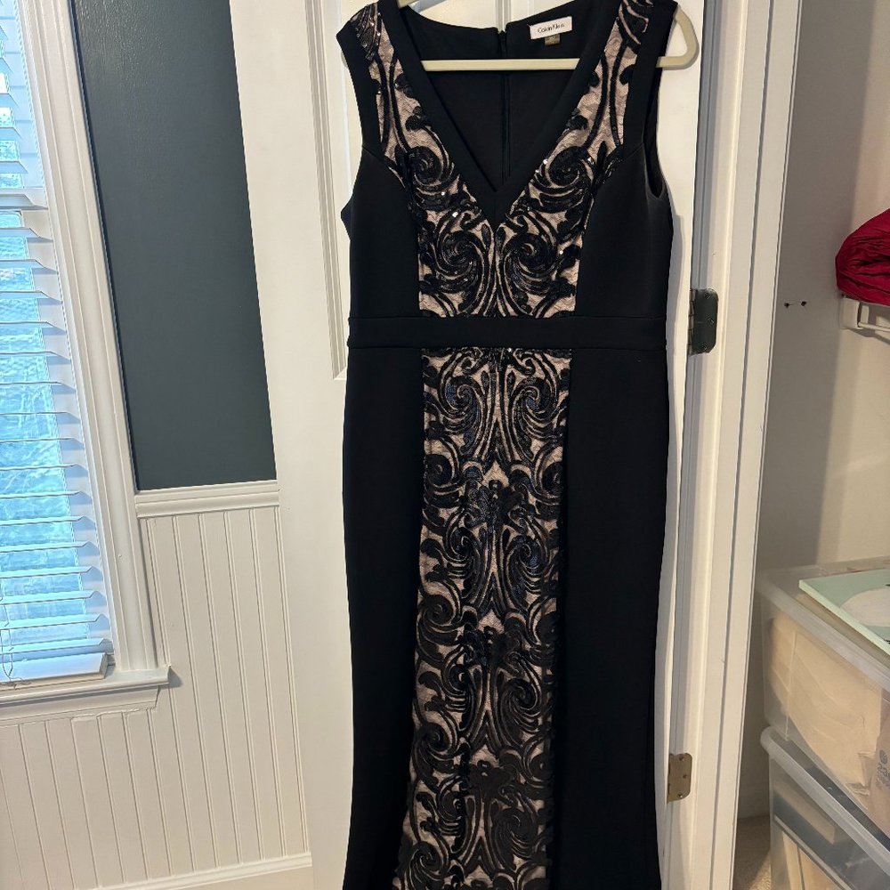 Calvin Klein Lace & Sequin Gown